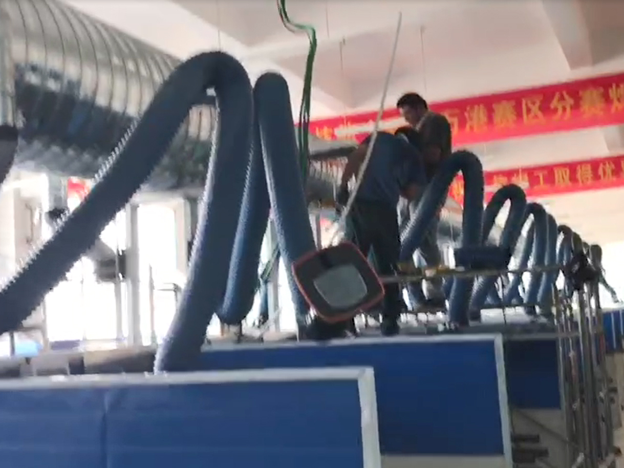 集中式焊烟除尘系统施工中-黄石某学校项目